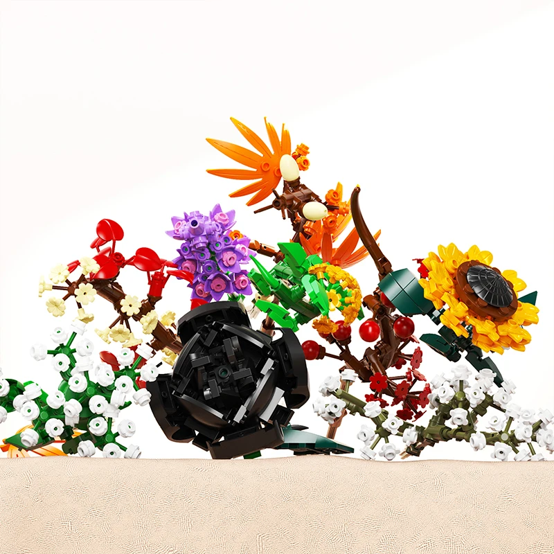 Bloques de construcción Flores Botanical – Juguete educativo 3D para niños - imagen 3
