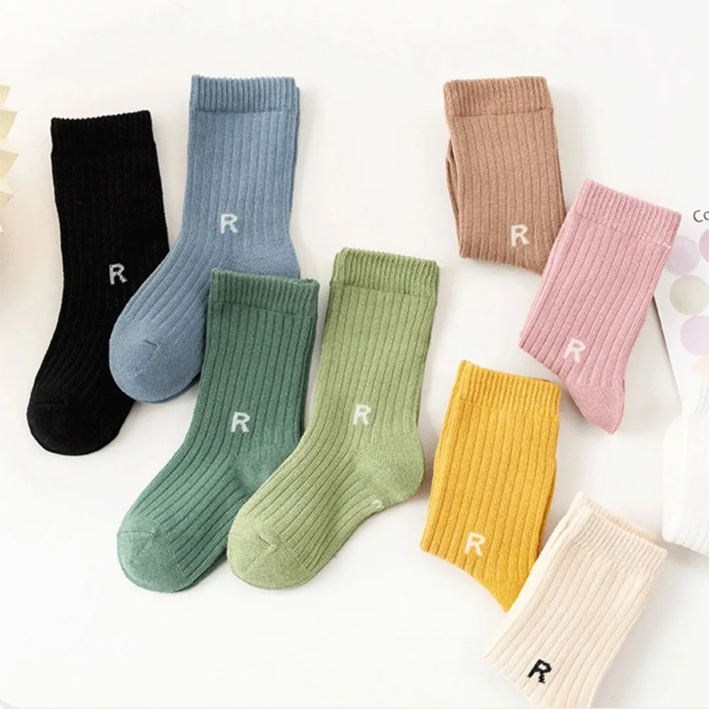 Calcetines cortos de algodón para niños – estilo coreano, color liso - imagen 2