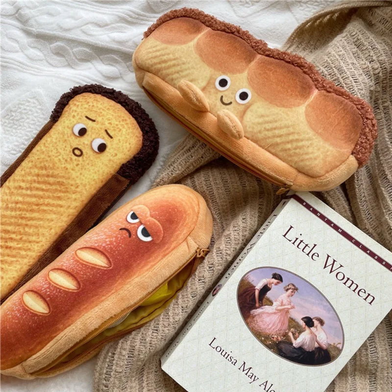 Estuche de terciopelo kawaii en tono pan