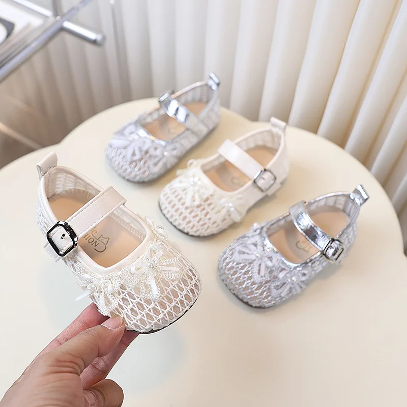 Zapatos de princesa para niñas – Antideslizantes de cuero con lazo - imagen 2