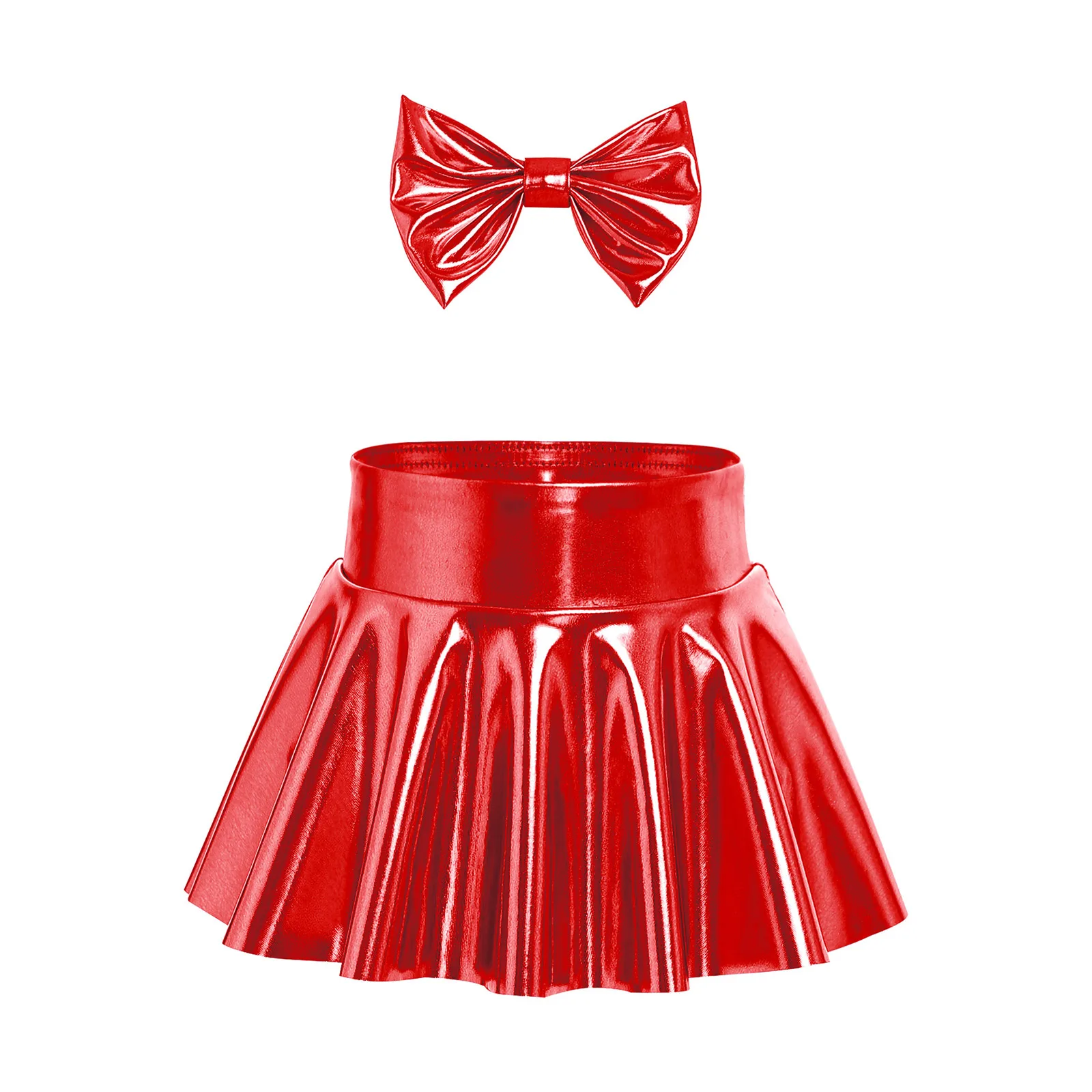 Conjunto con diadema y acabado metálico