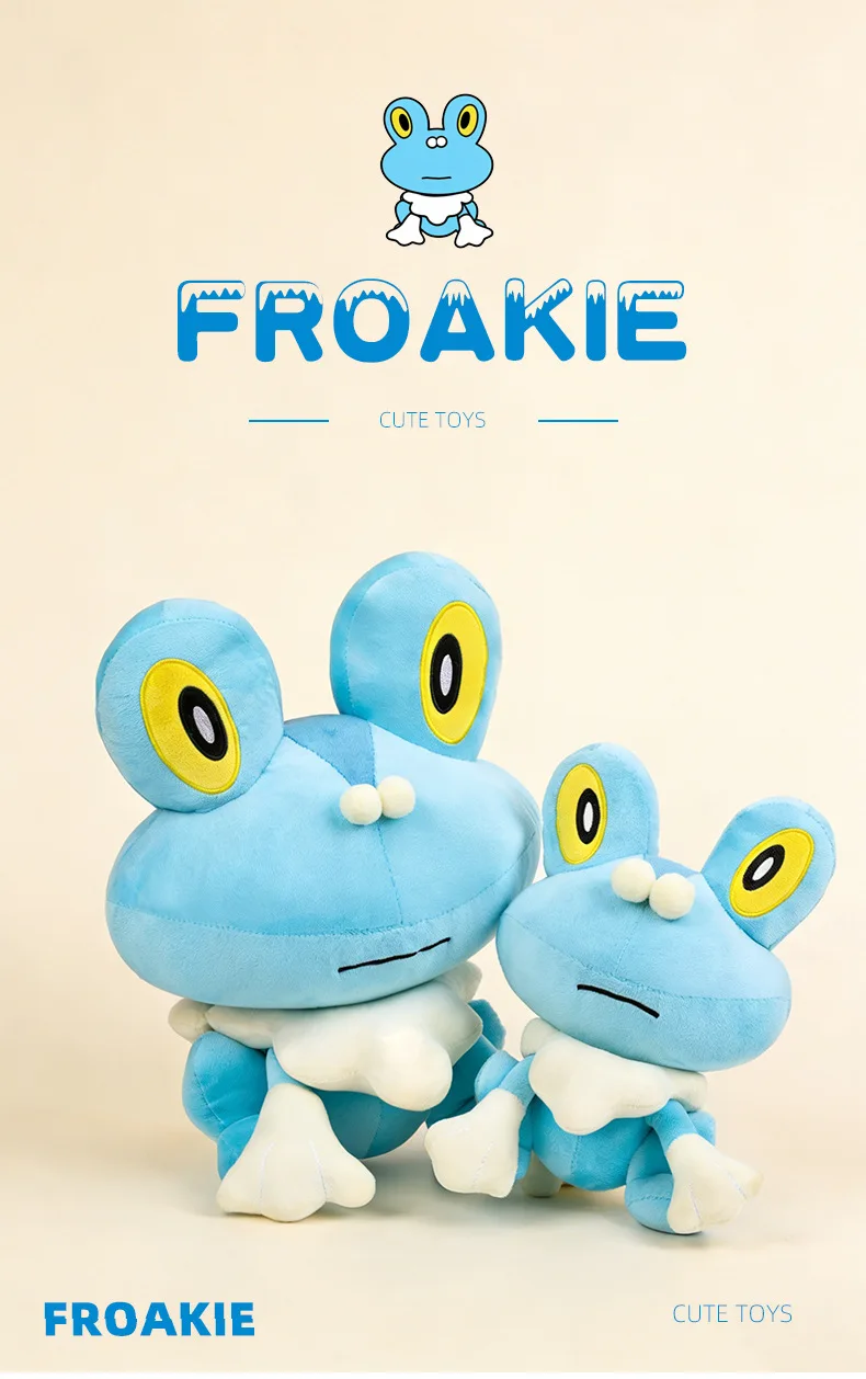 Peluches de Pokémon Froakie en diferentes tamaños