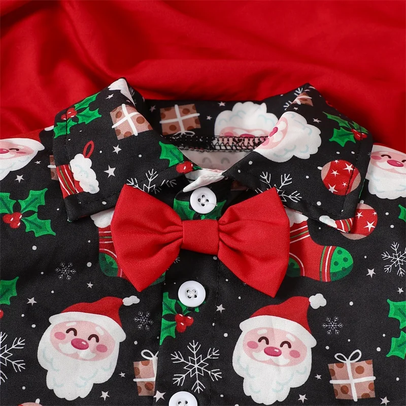 Conjunto navideño para niño – Camisa Papá Noel y pantalón - imagen 4