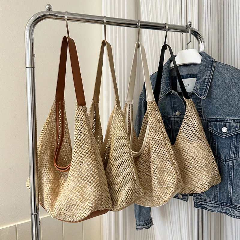 Bolso tejido de playa para mujer en estilo veraniego
