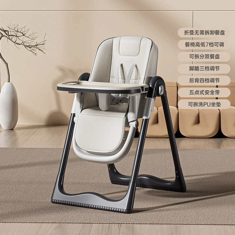 Silla alta para bebé plegable de mesa, portátil y evolutiva - imagen 2