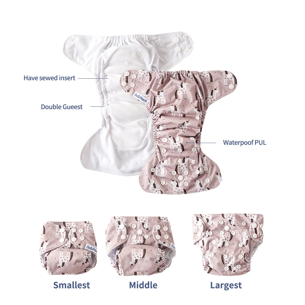 Pañal de tela impermeable reutilizable para bebé recién nacido - imagen 2