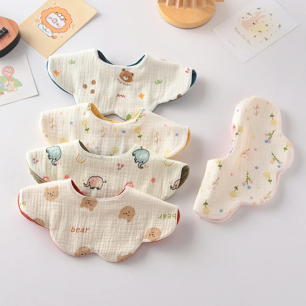 Babero bebé reversible de encaje ondulado suave para alimentación - imagen 5