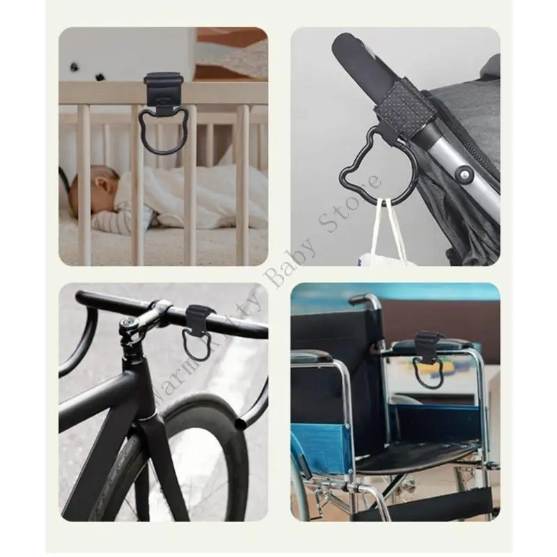 Gancho universal ajustable de cuero PU para cochecito y pañalera - imagen 2