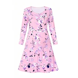 Vestido de lactancia manga larga para posparto otoño-invierno