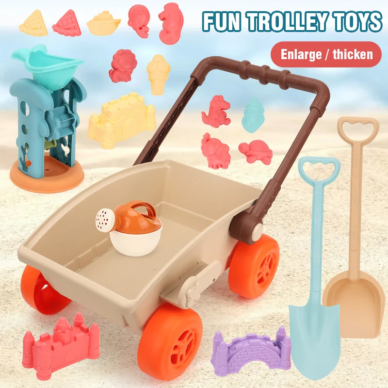 Juego de arena y agua para la playa con carrito y moldes - imagen 4