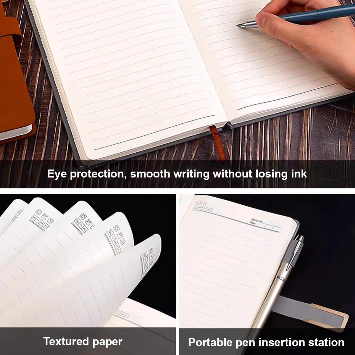 Cuaderno A5 de cuero PU con hebilla gruesa para oficina y escuela - imagen 3