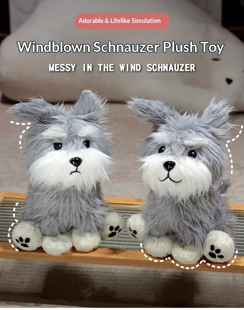 Peluche Schnauzer de estilo cartoon