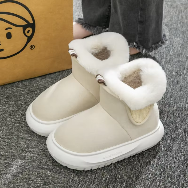 Botines de invierno para niño con gamuza sintética y forro de felpa
