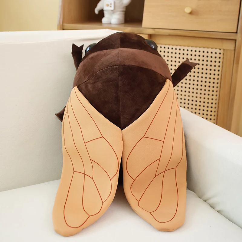 Almohada peluche cigarra realista suave para cama infantil cojín - imagen 5