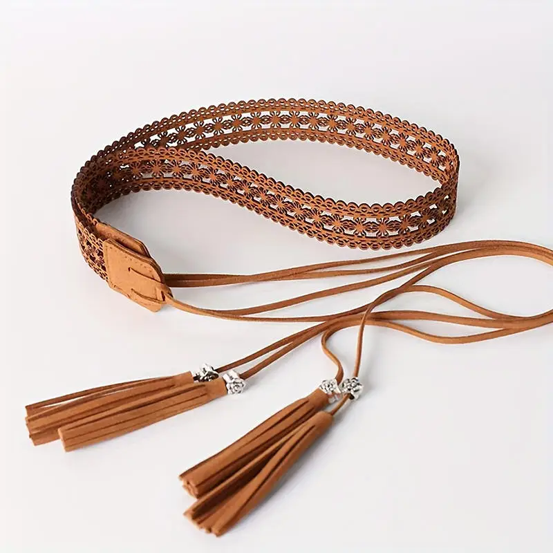 Cinturón vintage de encaje calado para vestidos y pantalones