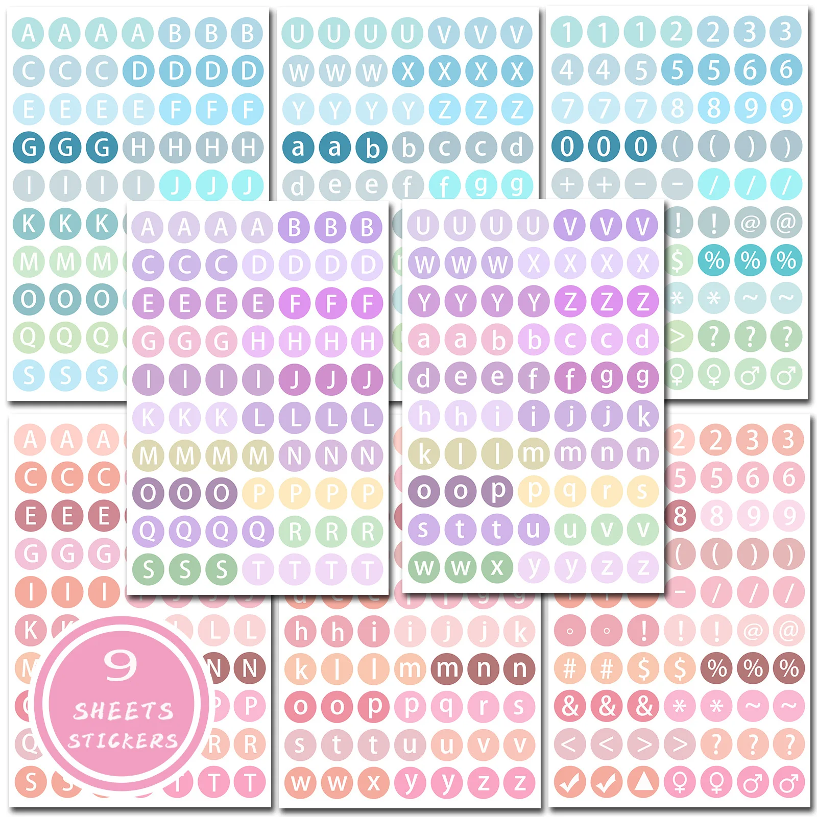 Pegatinas alfabeto con puntos de colores para cuadernos y diarios - imagen 4