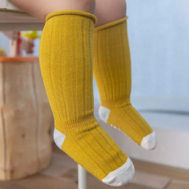 Calcetines altos de algodón antideslizantes a rayas para bebé y niño - imagen 5