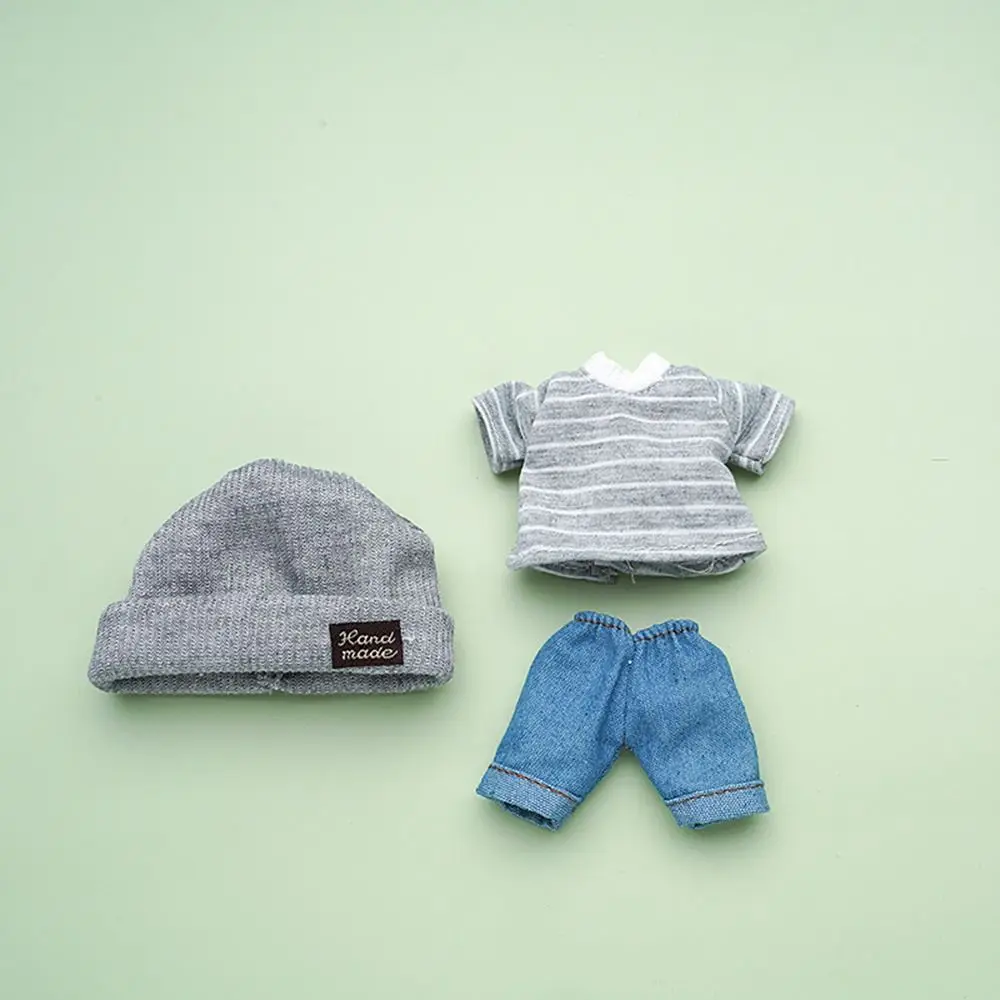 Conjunto de ropa para muñecas BJD con camiseta vaquera y gorro - imagen 3