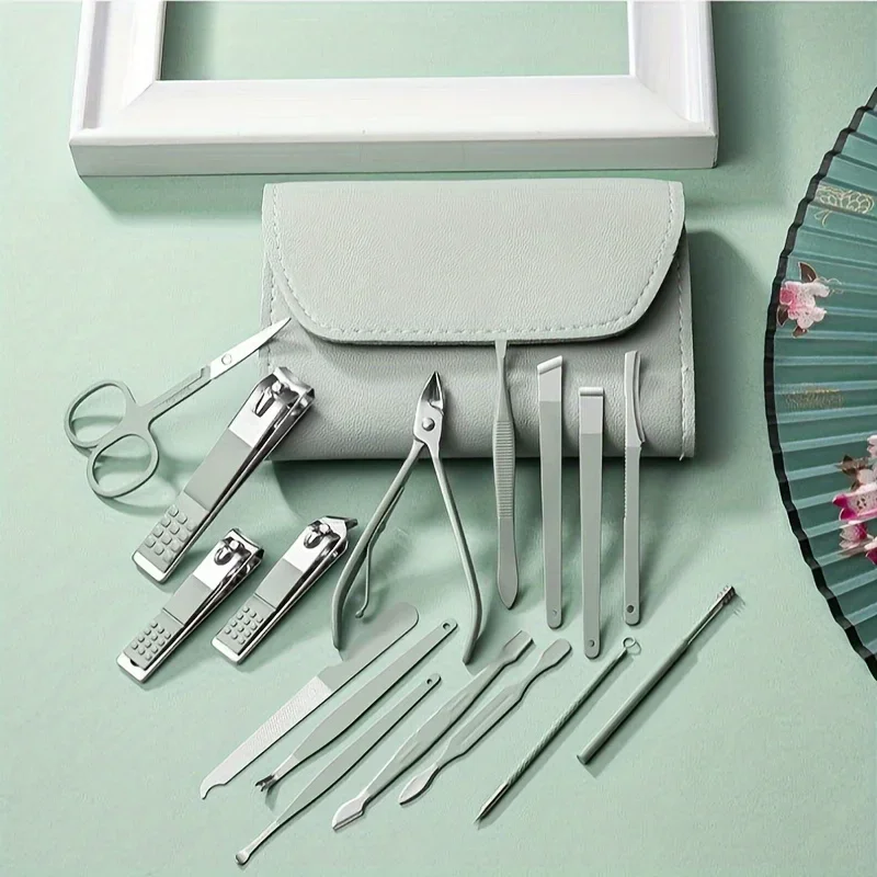 Kit de manicura y pedicura infantil de acero inoxidable, viaje
