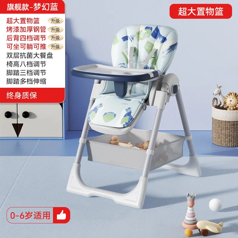 Silla alta bebé plegable para comedor multifuncional - imagen 2