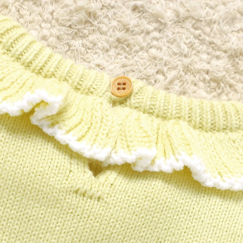 Mono de bebé punto amarillo manga larga recién nacido unisex - imagen 2