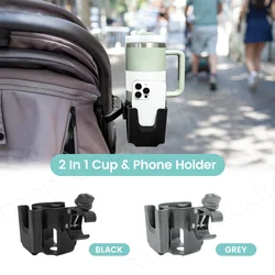 Portavasos para cochecito universal con soporte de teléfono