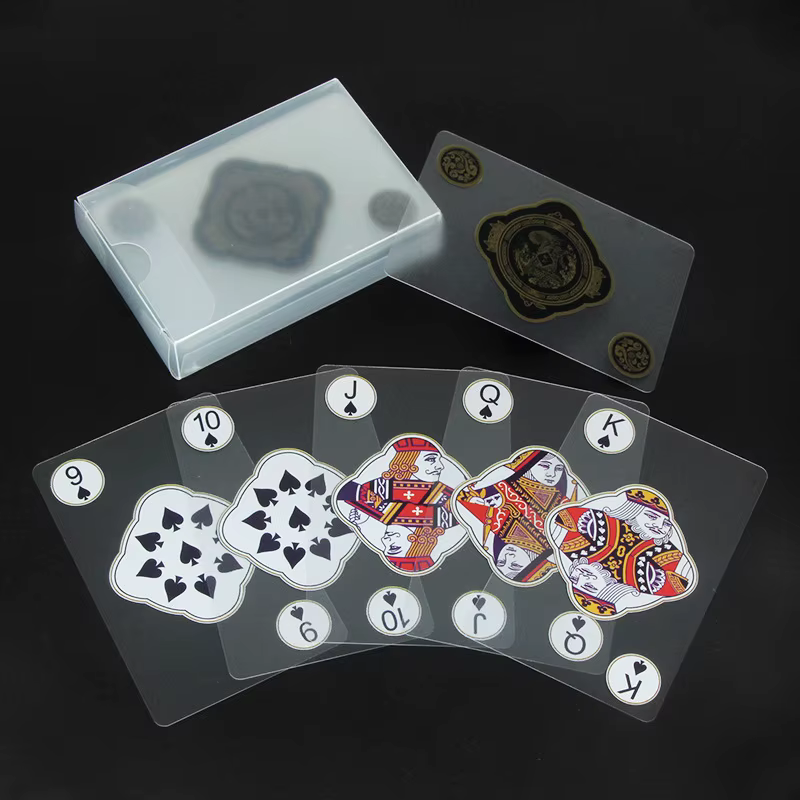 Cartas de juego impermeables de PVC transparentes con caja para poker - imagen 2