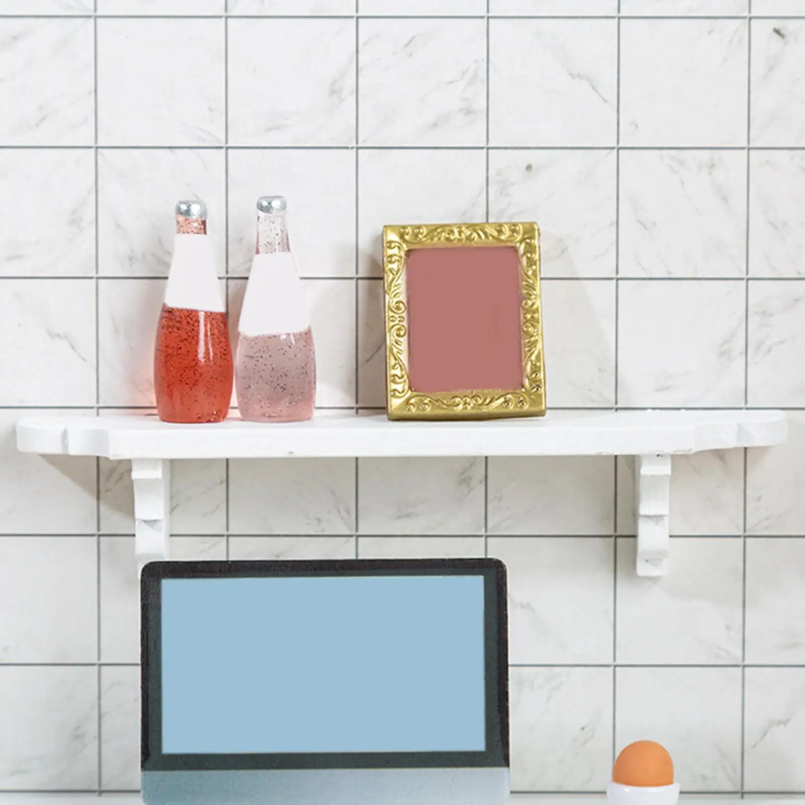 Estante de pared para casa de muñecas de madera para baño y cocina - imagen 5