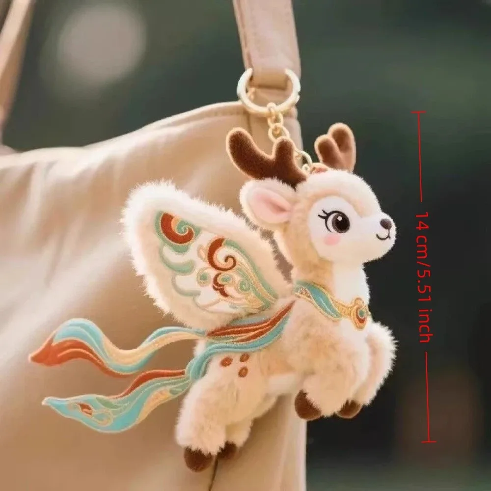 Llavero Dunhuang con colgante de gato volador y ciervo - imagen 3
