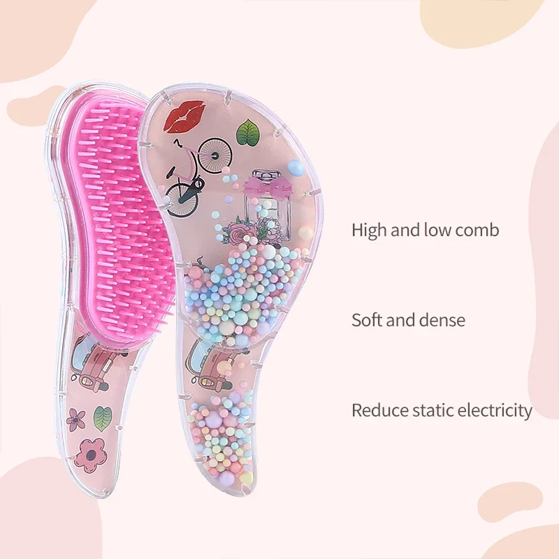 Peine infantil unicornio transparente con masajeador para niñas - imagen 5