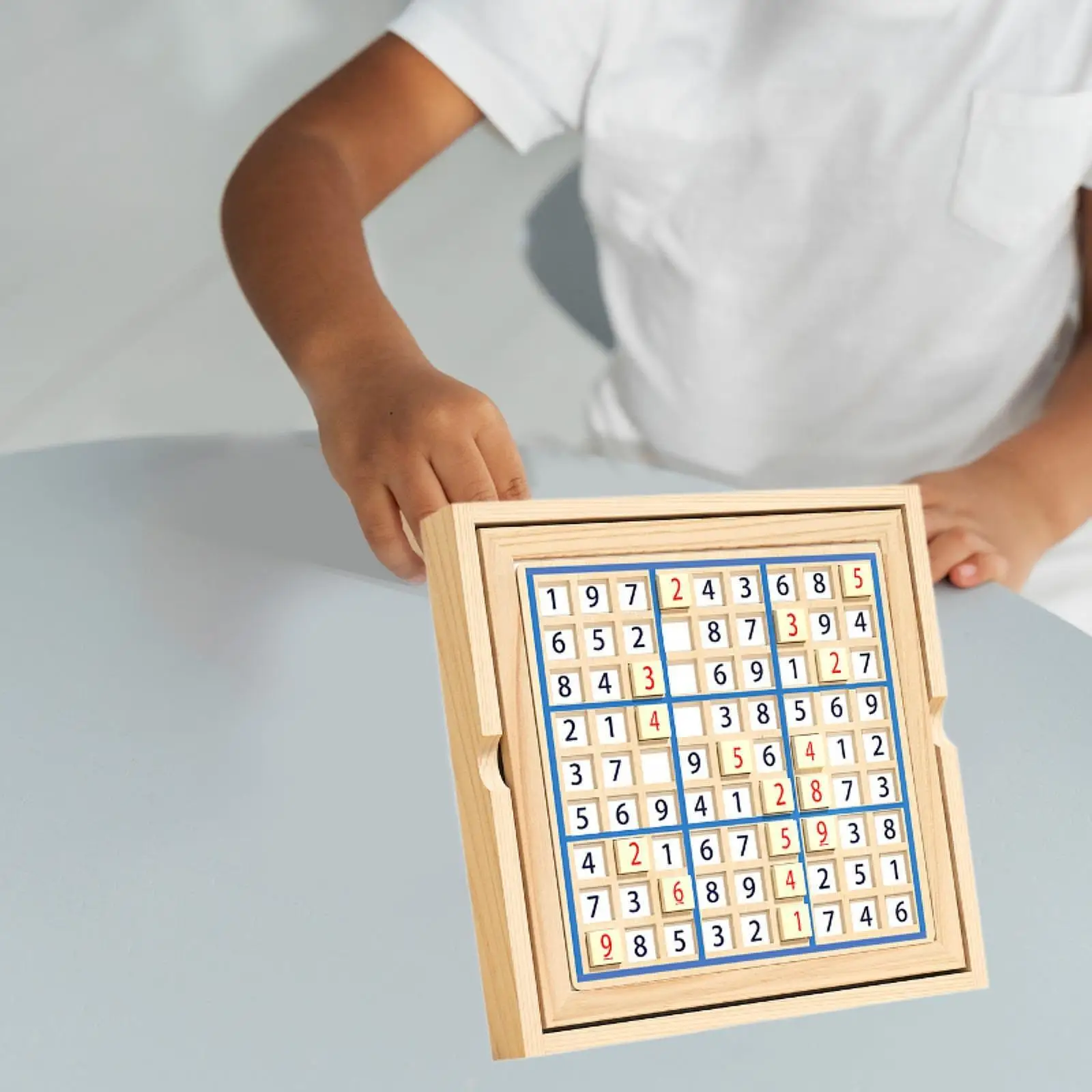 Juego de Sudoku madera educativo con fichas numéricas - imagen 4