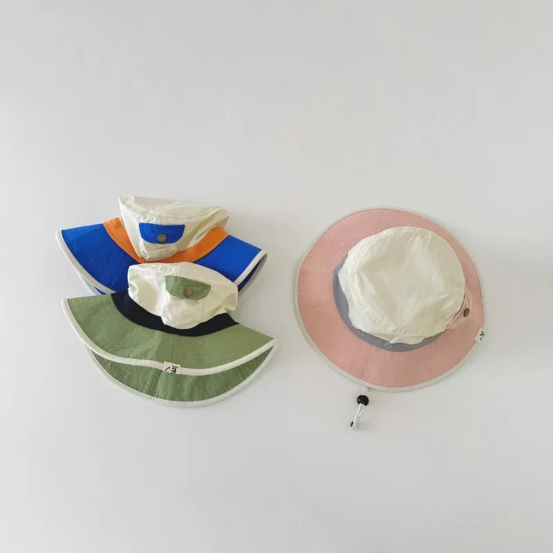Sombrero de cubo infantil de color sólido para verano y playa - imagen 3
