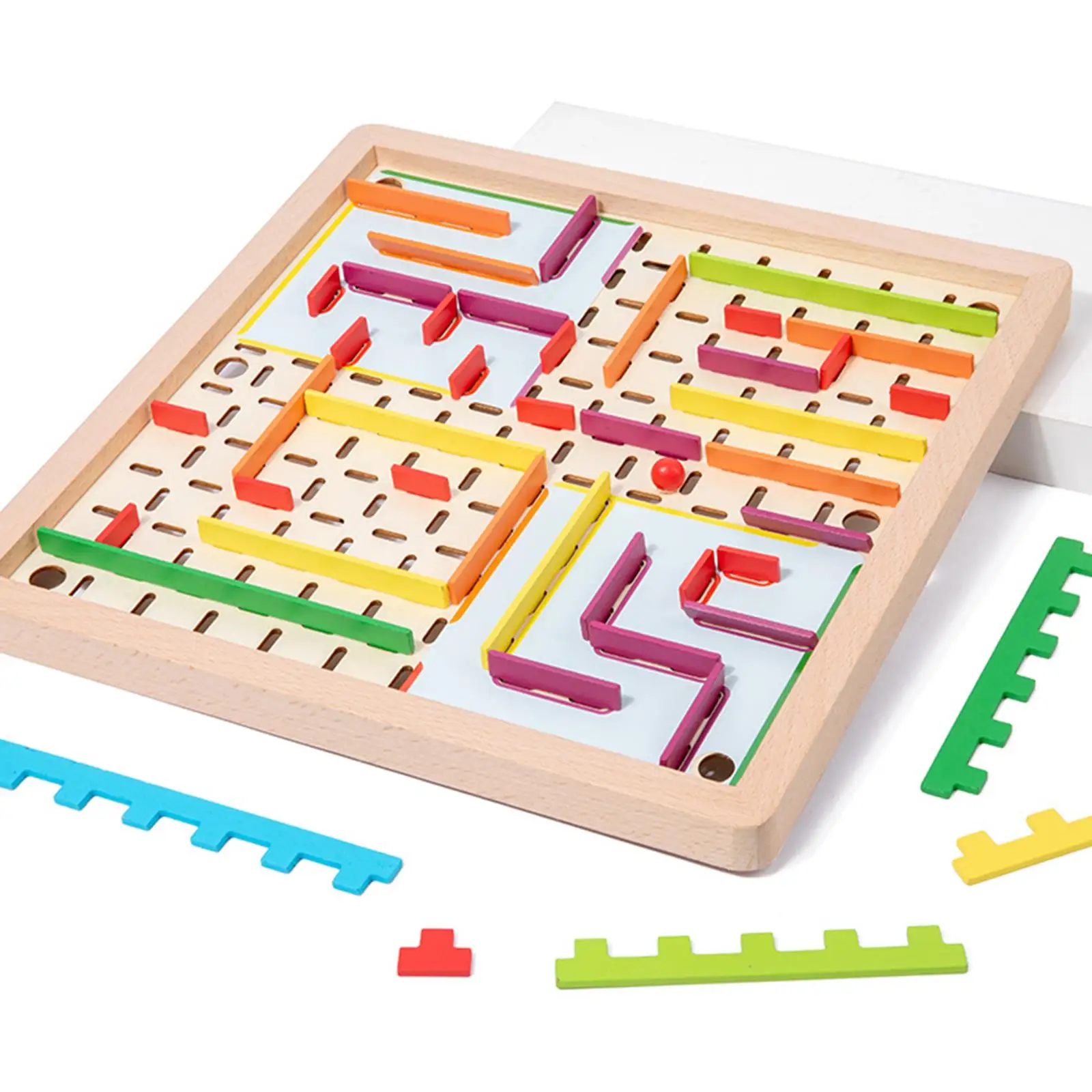 Laberinto de madera educativo con mesa aprendizaje infantil