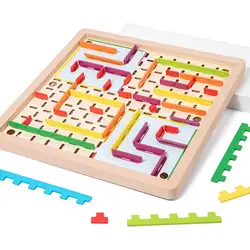 Laberinto de madera educativo con mesa aprendizaje infantil