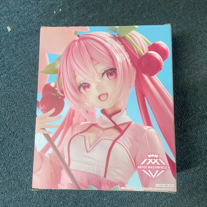 Figura de Hatsune Miku con vestido color cereza y modelo de sombrilla