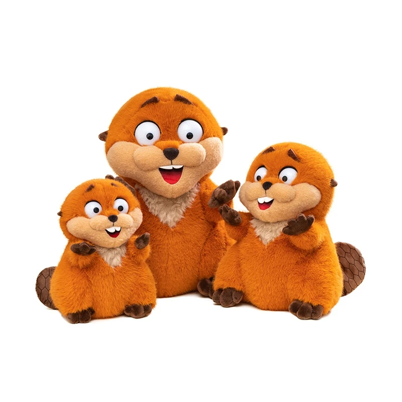 Peluche de castor kawaii con cejas elevadas