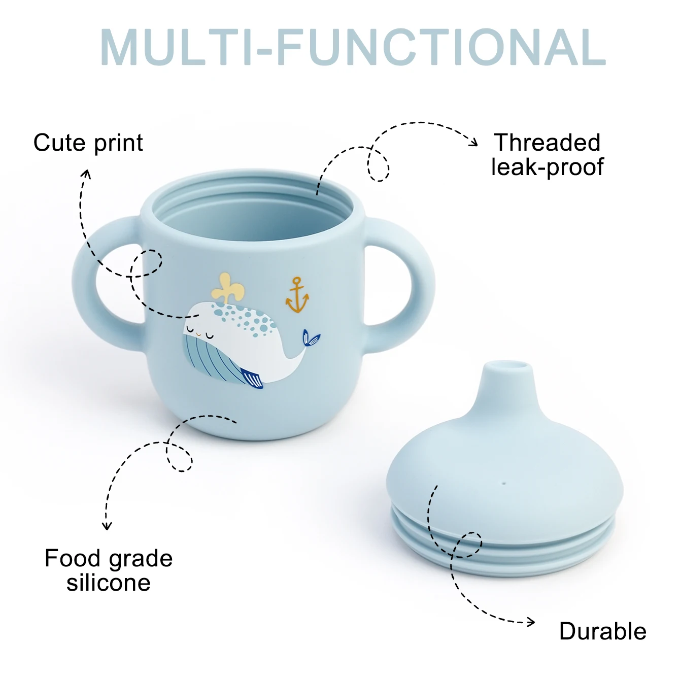 Taza de silicona en diferentes colores con tapa