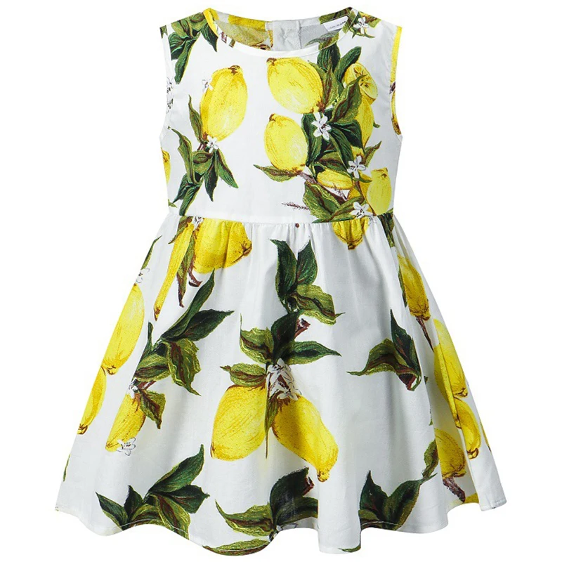Vestidos de verano sin mangas de algodón para niñas con limón - imagen 4