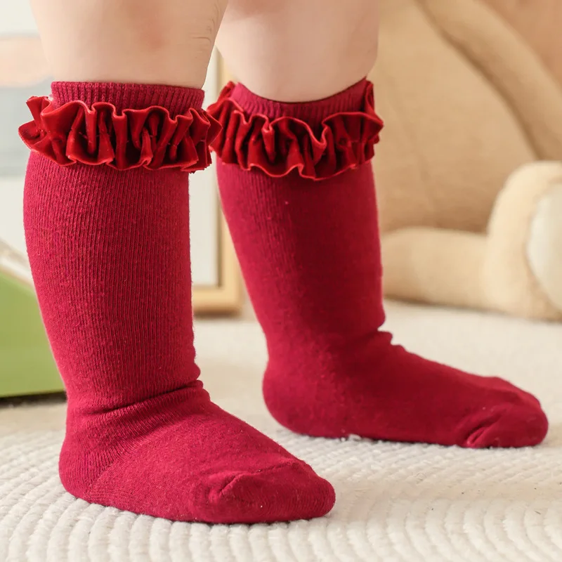 Calcetines de algodón con encaje floral para bebé - imagen 5