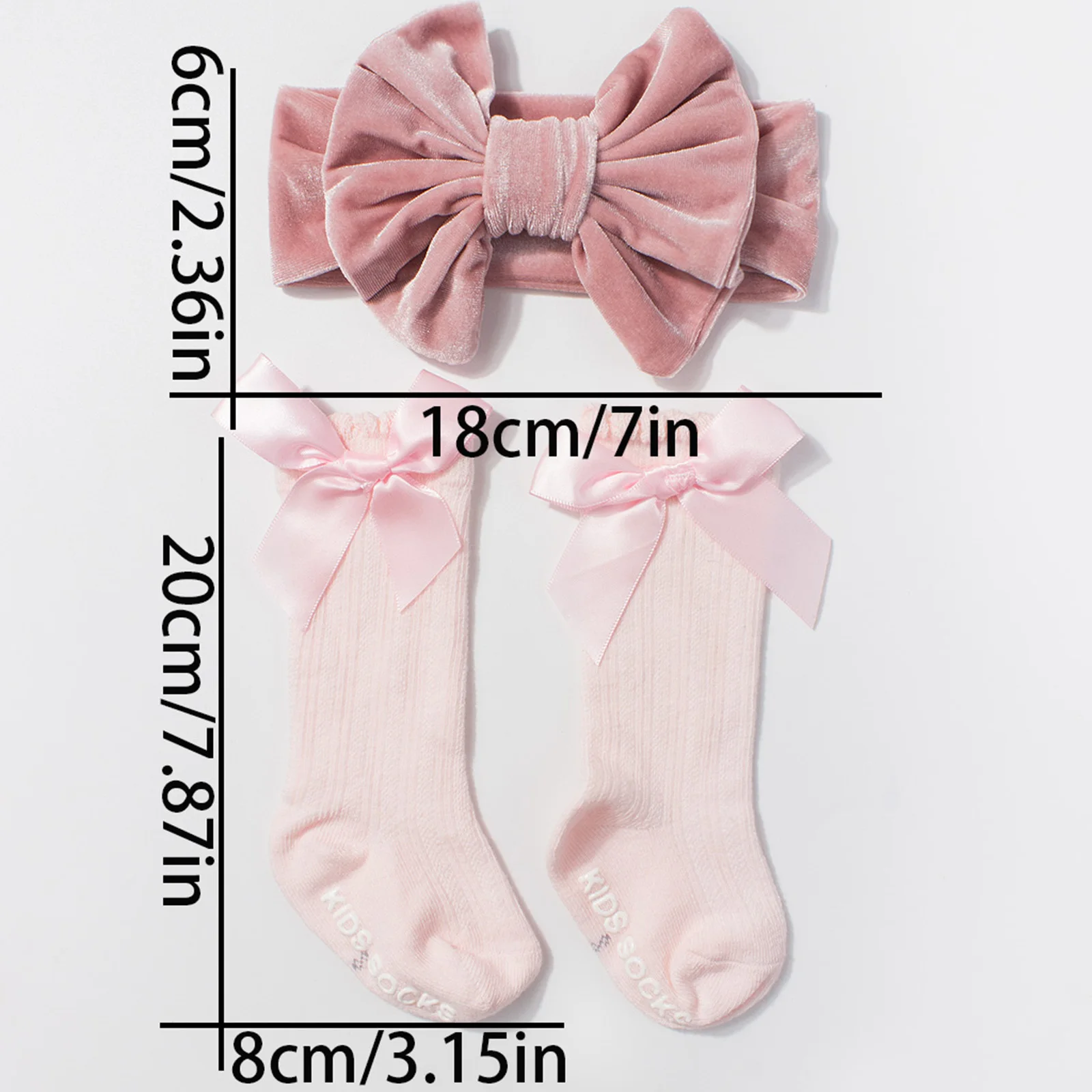 Tregren Calcetines princesa transpirables para bebés con diadema de punto