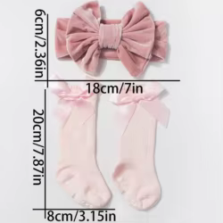 Tregren Calcetines princesa transpirables para bebés con diadema de punto