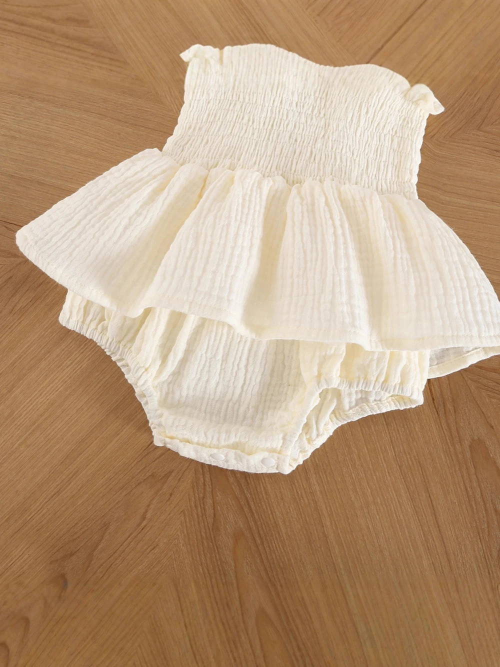 Body de verano bebé algodón liso estilo coreano con gorro - imagen 4