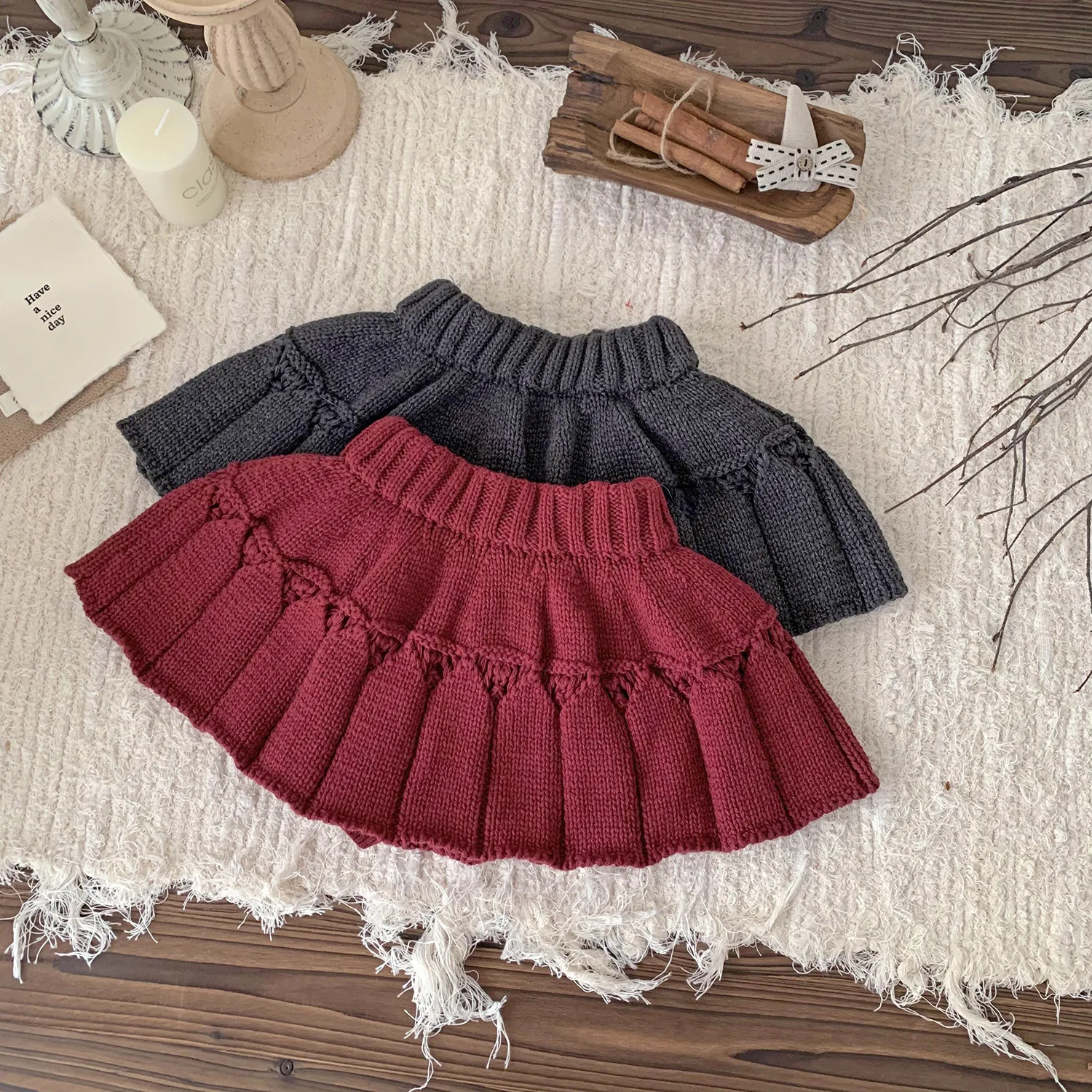 Falda de punto plisada para niña pequeña – Estilo primavera - imagen 3