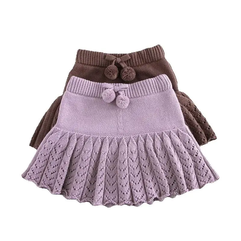 Falda plisada corta para niña color liso diseño calado primavera - imagen 3