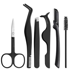 Pinzas para cejas VVocci con punta curva de acero inoxidable