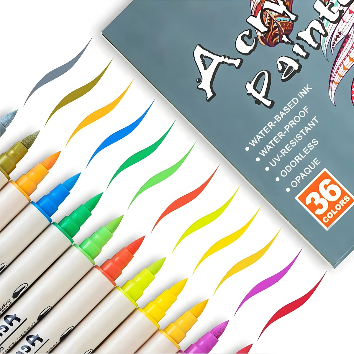 Pintura acrílica infantil Set de rotuladores y pinceles para niños - imagen 2