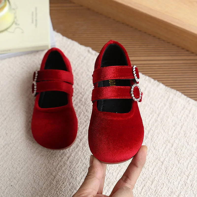 Milancel zapatos de princesa terciopelo nude – Suela suave para niñas - imagen 4