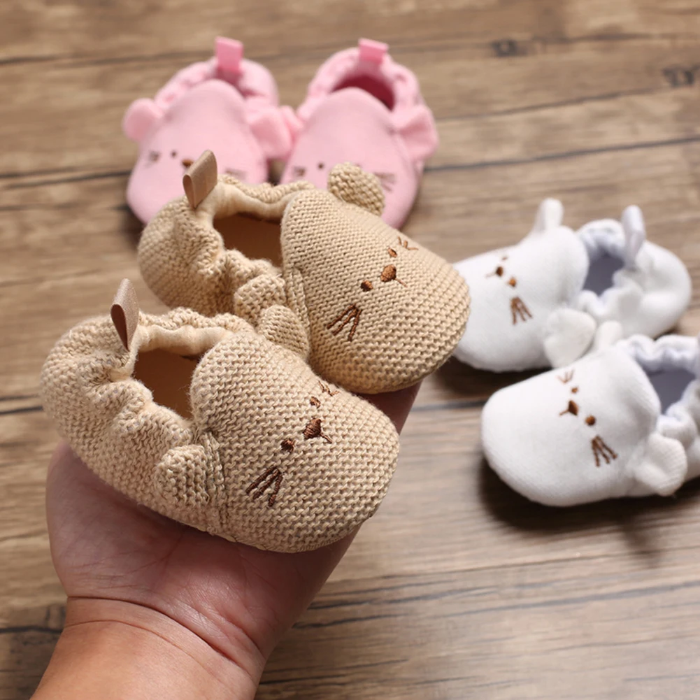 Tregren zapatos de cuna antideslizantes tejidos en algodón suave - imagen 3