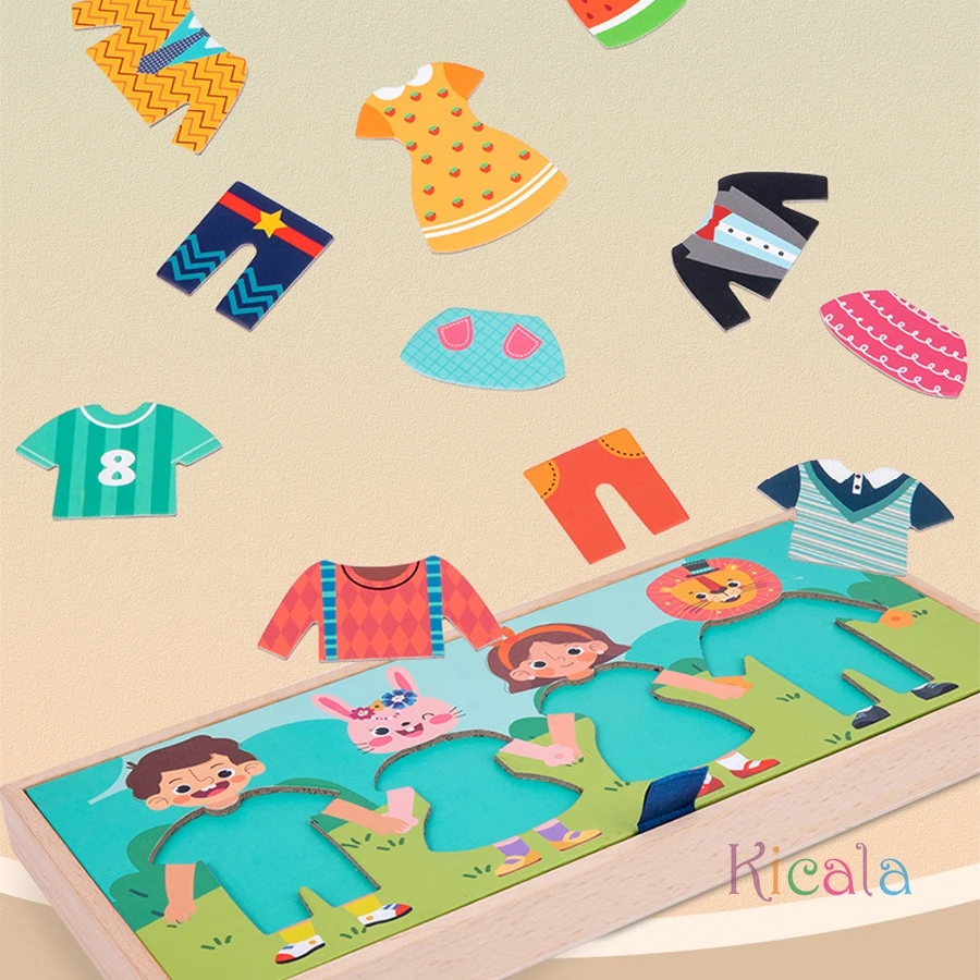 Puzzle Montessori de madera para clasificación y emparejar - imagen 4