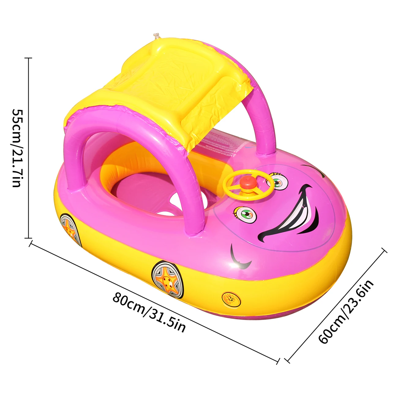 Flotador de piscina infantil con forma de coche para bebés - imagen 3